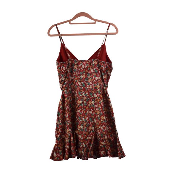 Maria & Kyndal's Woman's Sleeveless Red Floral Ruffle Mini-dress Size Small - Picture 8 of 9